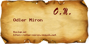 Odler Miron névjegykártya